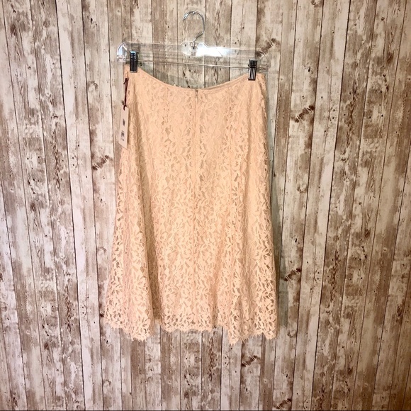 Lewit blush pink laced midi lace skirt - Picture 9 of 11